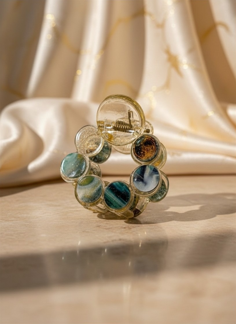 Amber Glow Marble Hair Claw Clip each - Image 2