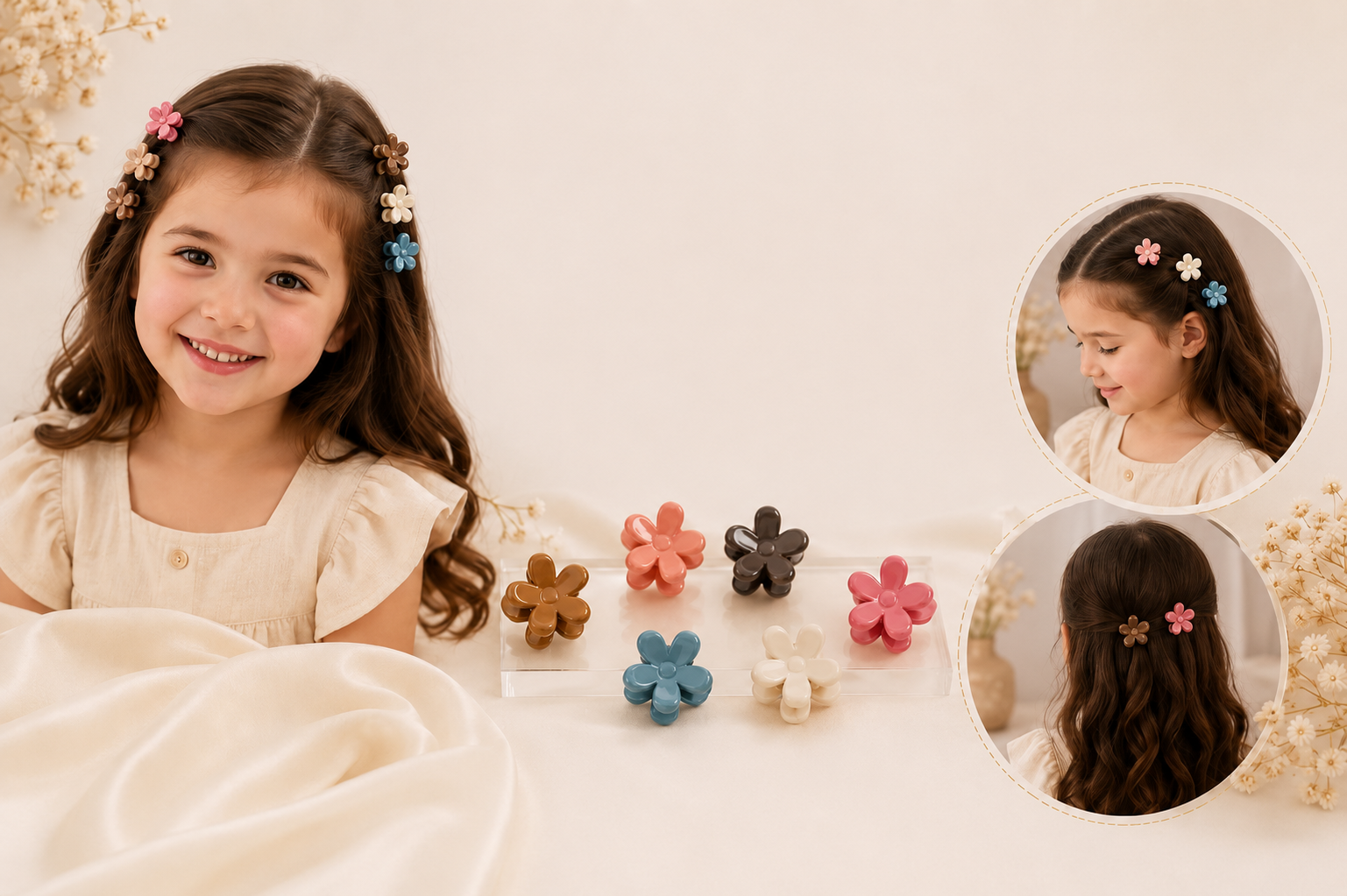 Elegant Floral Hair Claw Clip pack of 6