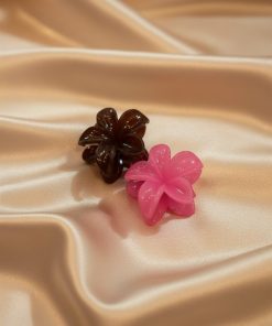 Elegant Floral Glossy Hair Claw Clip pair