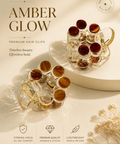 Amber Glow Marble Hair Claw Clip each