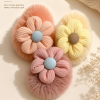 Floral Faux Fur Hair Pony 1pc