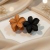 Elegant Floral Matte Hair Claw Clip pair