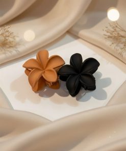 Elegant Floral Matte Hair Claw Clip pair